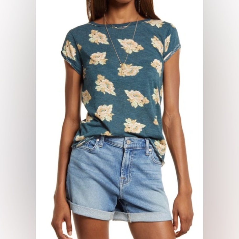 Free People We the Free Floral Print Clare Tee